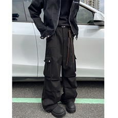 K828-特P55加绒特P65水洗棉布男休闲口袋工装裤宽松直筒拖地裤，男装休闲裤，电商B327