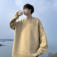 高品质多巴胺多色加绒加厚宽松版圆领毛衣M800特批P35加绒P50，男装针织衫/毛衣，电商A247
