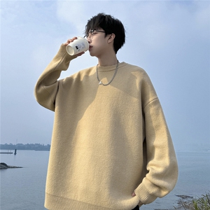 高品质 多巴胺多色加绒加厚宽松版圆领毛衣 M800特批P35加绒P50图片
