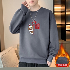 现货主推特价跑量2025秋冬加绒男士休闲印花卫衣1210-2-JR070，男装卫衣，星座1816-2（原1210–2）