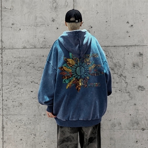 美式潮牌重磅水洗做旧连帽卫衣力推大码男XZ517A-2-Y7761-P68图片