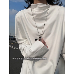 XZ809A/DR10/特P24/控48 280克双面德绒设计感半高领内搭打底衫图片
