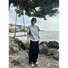 网图有货太空棉空气层拼接短袖t恤男硬挺boxy上衣女A354-P40，男装T恤，星座1505