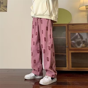 美式hiphop裤子高街潮牌男灯芯绒宽松阔腿裤休闲裤AK753-P35 绒43图片