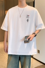 2025春夏新款风纯棉300克双纱刺绣短袖T恤A158-T2531-P28特价，男装T恤，电商A158