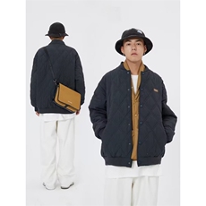 BOYUE帛跃冬季cityboy绣标菱形格棉服青少年男潮棒球棉衣m75p68，男装棉衣，电商D315