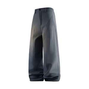 K2617/P45春装新款现货设计感休闲西裤男宽松大码垂感长裤子图片