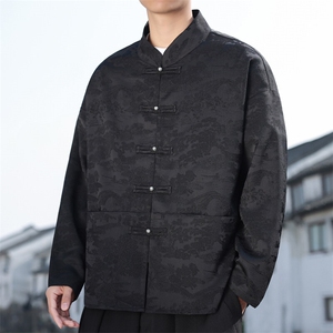 2025春季新款男装新中式衬衣汉服经典风唐装亮扣衬衫 C169-P65图片