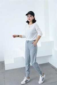 【现货】春装新款女裤休闲运动刺绣收口小脚裤，其它，冬进一族