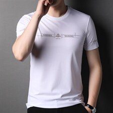 夏季冰丝无痕短袖t恤男薄款修身速干透气休闲百搭简约圆领上衣P95，男装T恤，钱塘6003A(原)4033A