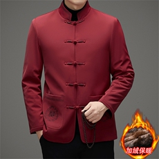 长期有货中老年风唐装棉服中山装盘扣男加绒复古棉衣外套，男装棉衣，钱塘723