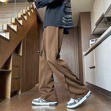 新款垂感裤子男春秋2024新款潮流宽松直筒阔腿卫裤大码M973/P42，男装休闲裤，星座506