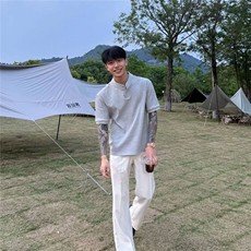 白色冰丝西裤男高级感垂坠感高个子加长西装裤子夏季薄款直筒长裤，男装T恤，电商C213(原B265)