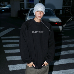 港风 高街美式设计感半拉链重磅情侣卫衣外套上衣男女 G1091 P58图片