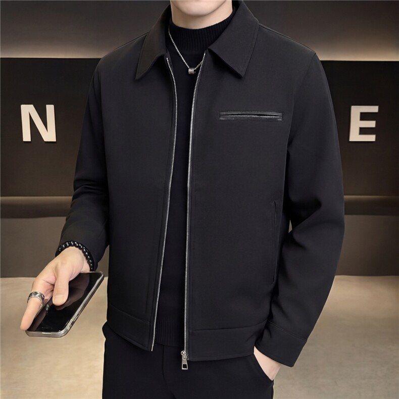春款2026轻熟风抖音纯色休闲立领夹克店主风A236-82521-P125，男装夹克，电商A236