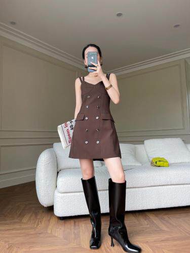 秋季新款分割双肩带吊带裙，女装背心吊带，LION&CAT(2F)