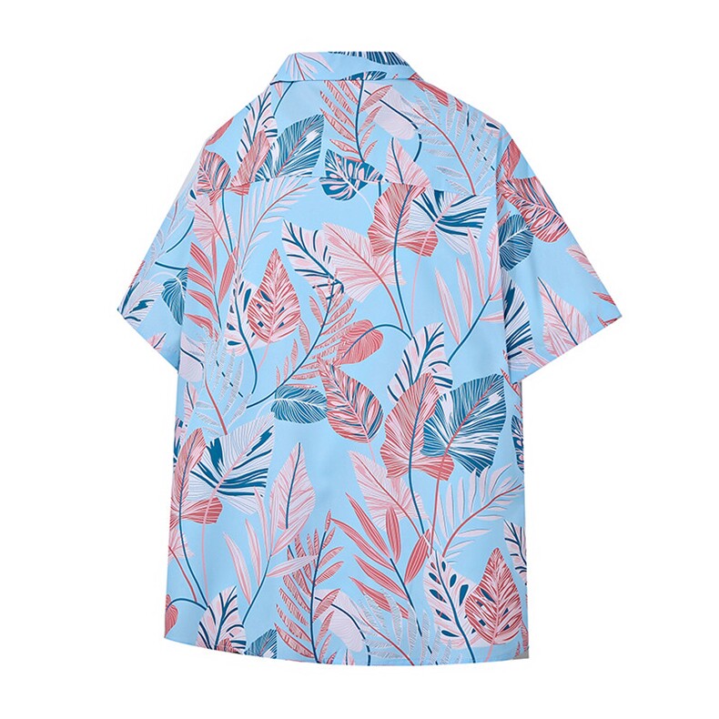 大码花衬衫男短袖夏季痞帅休闲上衣服外套翻领衬衣A012/824P35,男装衬衫,电商A012