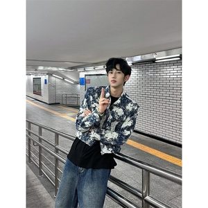 提花扎染外套美式复古夹克潮牌高级感痞帅衣服 JK2687 特P53图片
