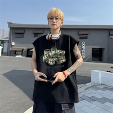 麂皮绒背心坎肩男T恤美式港风潮JB457-特P19控38，男装背心/马甲，电商B370