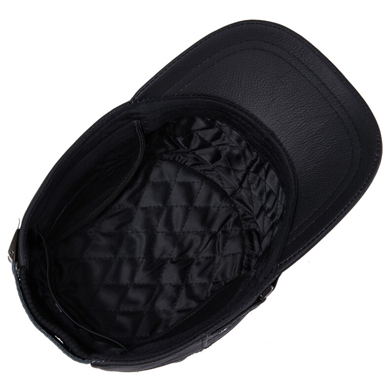 N804休闲帽子男士中老年冬季牛皮保暖厚老人帽户外P50,饰品帽子,电商B360