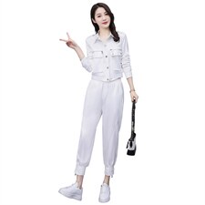 2021春季新款气质优雅时尚休闲时尚纯色套装，女装套装/套裙，曼娅璐