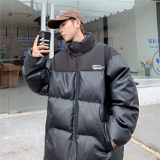 港风冬季时尚百搭宽松字母印花潮流棉服外套M8013-P98，男装棉衣，星座1109-3