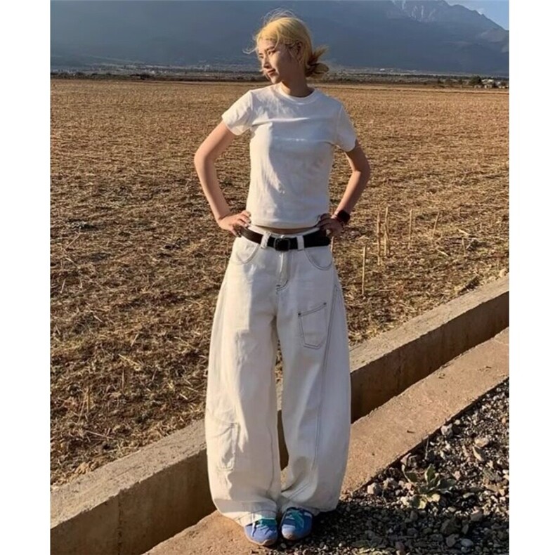 【有货】DYK8036-特批48原版质量白色弯刀牛仔裤男女显瘦阔腿裤潮,男装牛仔裤,星座603-2