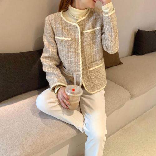 小香风羽绒外套，90%白鸭绒和70%羊毛，女装，奥瑾