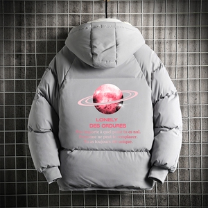 MY16184-P100 加厚加绒连帽衣男大码服男面包服男 网格挂拍图片