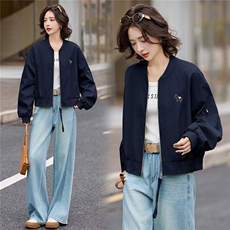 2026春装新款简约时尚休闲立领外套，女装短外套，美沁