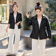 海宁皮衣女短款收腰显瘦小个子仿绵羊皮皮夹克韩版外套短风衣潮，女装皮衣，潮流依族