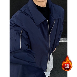 短款教练飞行夹克美式冬季夹棉复古外套棉服男 5D1180-TP5598图片