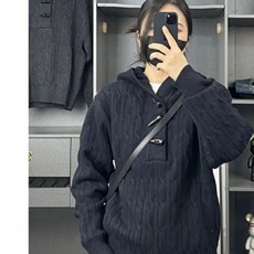 MY65-P652025秋季新款设计感小众时尚连帽针织衫男女宽松套头，男装针织衫/毛衣，电商B323A