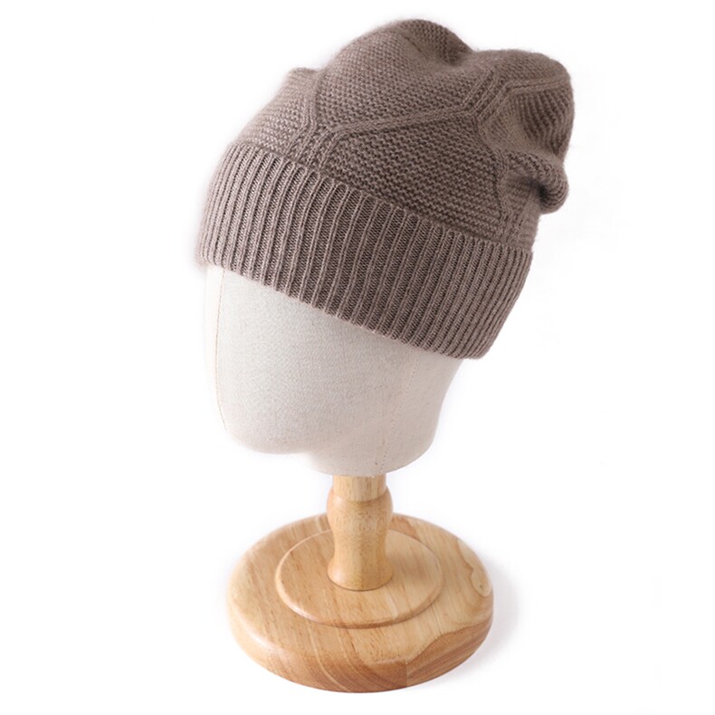 秋冬新款百搭保暖气质帽子016大菱形格35%帽，帽子，大洋妞羊绒二店