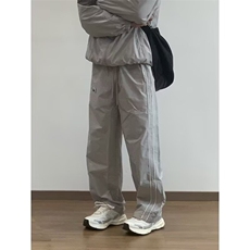 2025春秋运动长裤男高中生深蓝色校服裤女白条红边学生运动直筒裤，女装休闲裤，星座506A