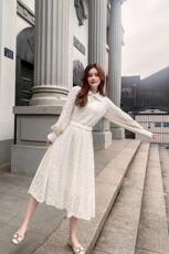 现货，衬衣娃娃领磨毛连衣裙，女装连衣裙，艾丹迪蔓