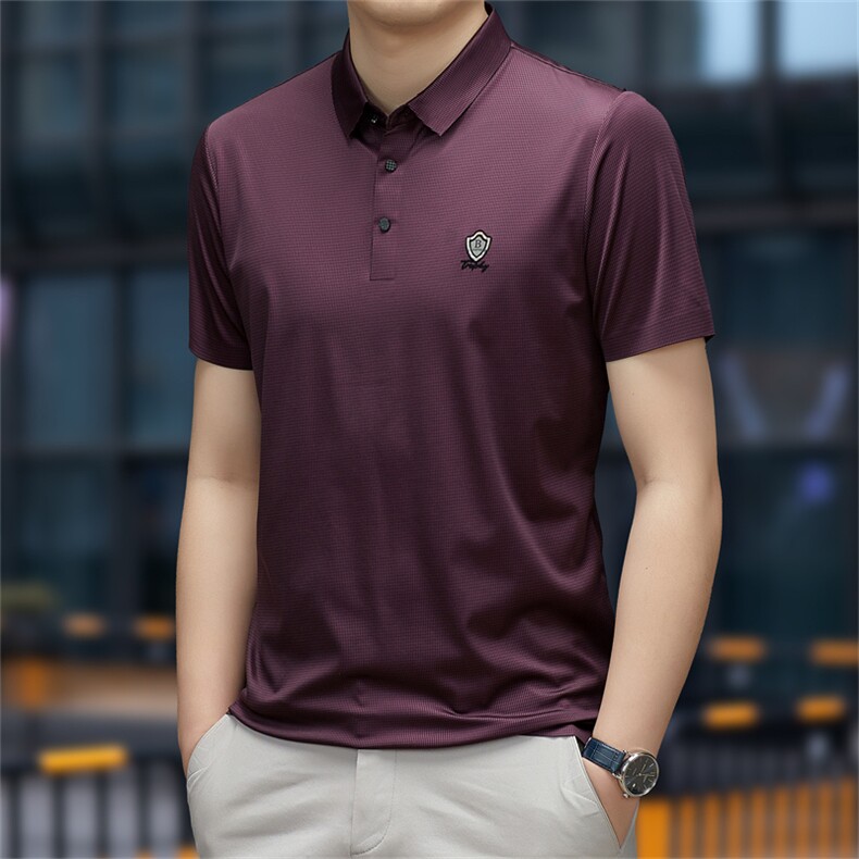 中年休闲男装翻领半袖T恤衫2023夏季新款男士polo衫薄款休闲上衣，男装Polo衫，电商B212（原钱塘6029）