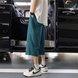 QK72064-P25冰丝七分裤男大码速干短裤男五分裤 港风图片