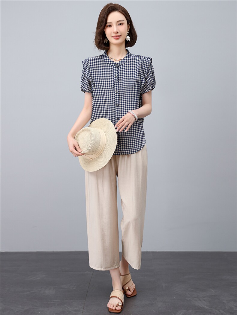 宽松舒适裤子时尚潮流舒适休闲2025年夏季纯色宽松个性优雅,女装休闲裤,江忆布依