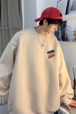 麂皮绒春季新款2024宽松休闲卫衣字母印花JK23318-特批36控59，男装卫衣，星座605(原A050)