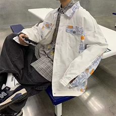 设计感拼接夹克男春秋新款韩版潮流外套休闲宽松帅气JK204-P58，男装夹克，星座1109-3