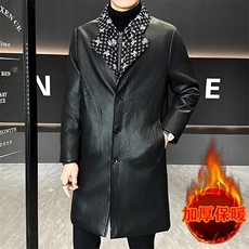 2025加棉加厚皮衣[材质金属丝5%棉45%PU50%]，男装皮衣，星座1206（原A206）