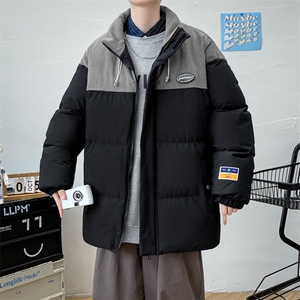 男宽松百搭潮牌情侣上衣港风加厚保暖立领外套M0753-P110,男式深棕色上衣搭配图片欣赏图片