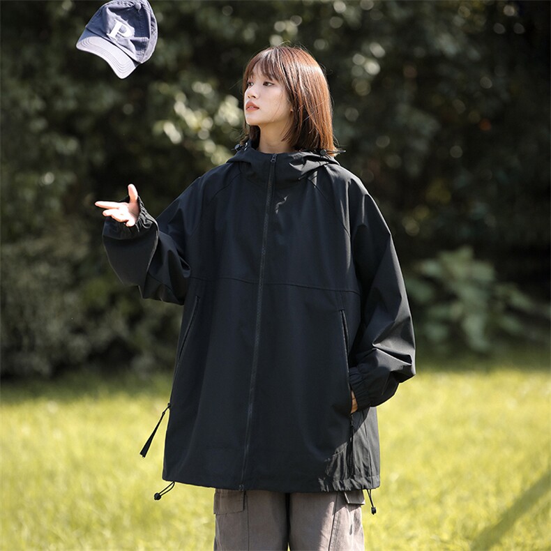 815A-MJ78352-65特 春秋装新款纯色登山服三防冲锋衣外套女模图片