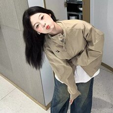 W27-P51美式高街立领冲锋衣女春秋新款宽松百搭休闲工装夹克外套，男装夹克，电商B323A