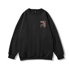 白底22秋季新款设计感油画风印花圆领套头卫衣外套W1009P30控48，男装卫衣，电商A247-1