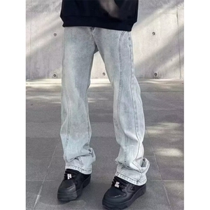 微喇牛仔裤男2025春秋高街小众直筒裤复古百搭休闲长裤子 NX285图片