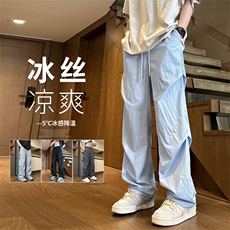 2024夏季新款内景大码美式伞兵冰丝裤M-5XHK24453-特P25，男装休闲裤，电商A022