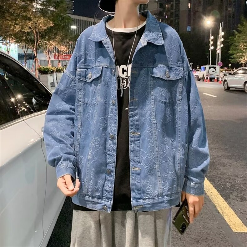 男士潮男港风外套青少年学生纯色时尚牛仔夹克外套BK38-P60,男装夹克,星座1109-3