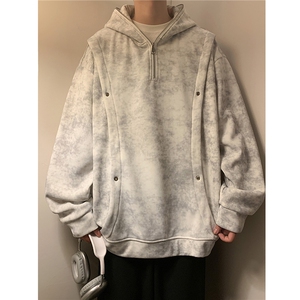 现货 水洗脏脏布加绒大码连帽卫衣 WY10078-特P45 加绒特P50图片